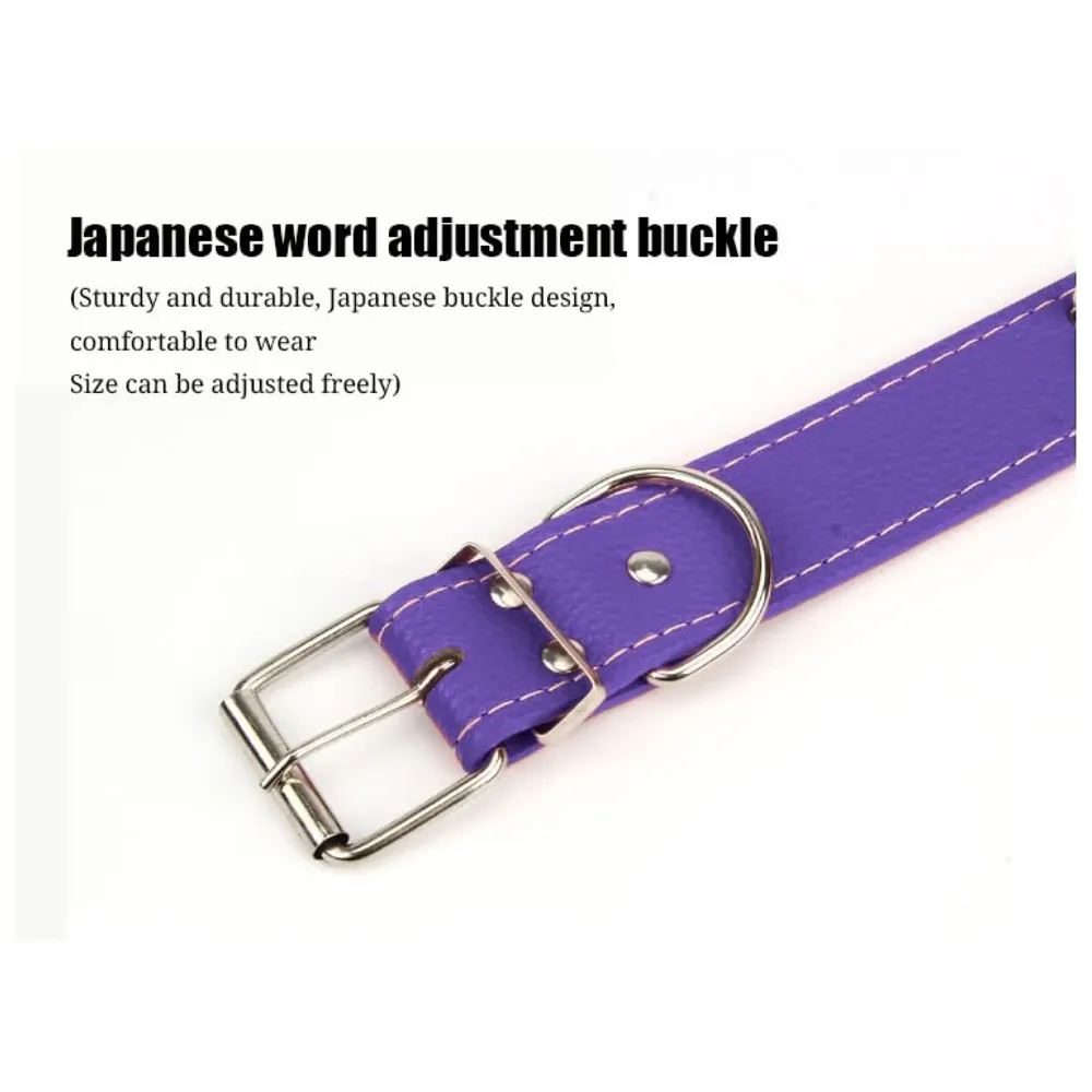 Spiked Dog Collar Purple Adjustable PU Leather Tactical for 52 cm to 45 Cm Neck Girth Spiked Thorn for Medium and Large Dogs Like Golden Retriever Labrador German Shepard Doberman - 7