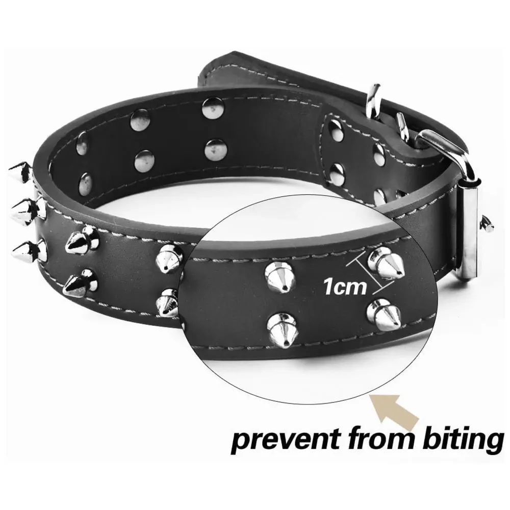 Spiked Dog Collar Purple Adjustable PU Leather Tactical for 52 cm to 45 Cm Neck Girth Spiked Thorn for Medium and Large Dogs Like Golden Retriever Labrador German Shepard Doberman - 8