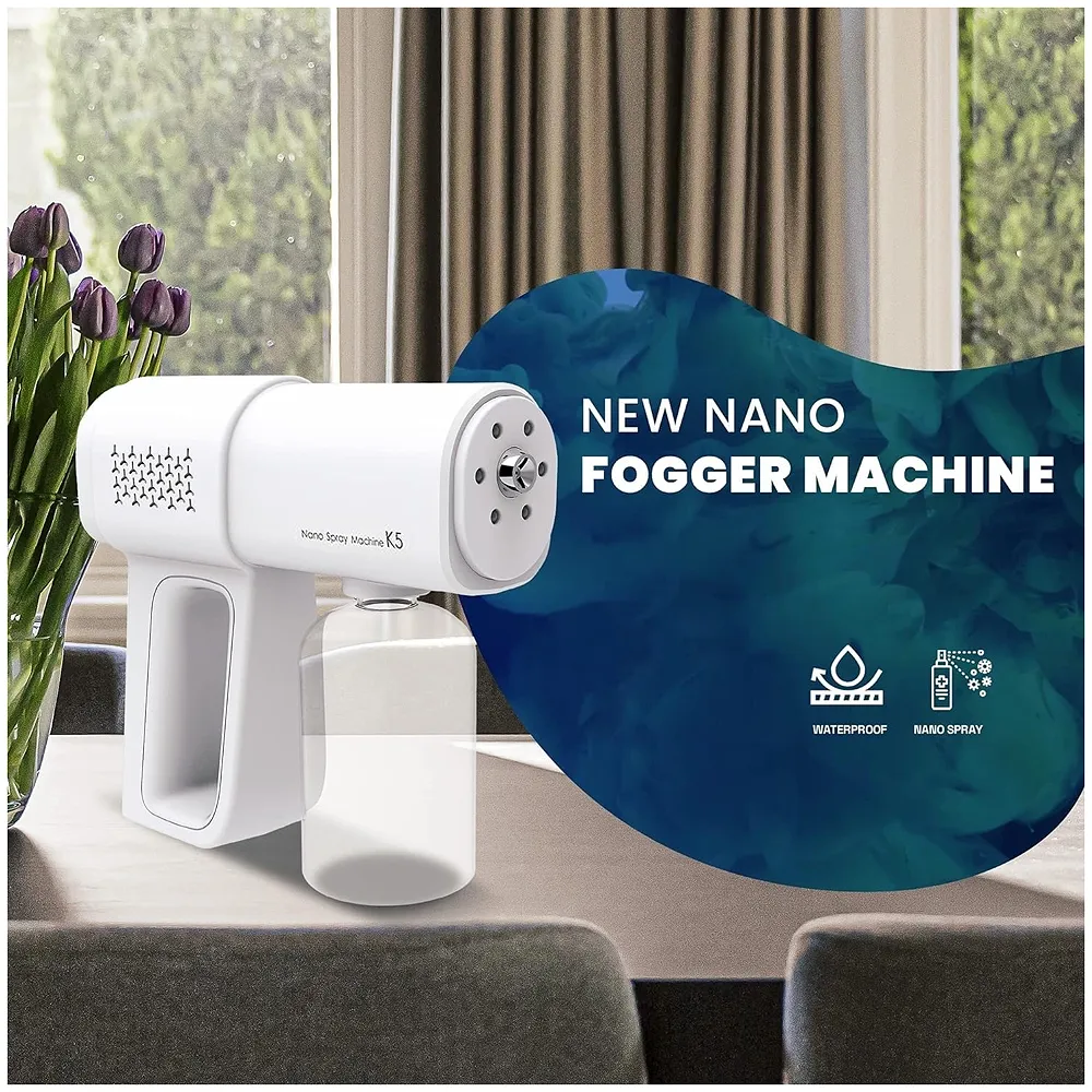 K5 PRO Professional Disinfectant Fogger Machine, Sanitizer Sprayer. For Mosquitoes Inspects and Pests Cordless Handheld Nano Spray Gun – Spray Gun with Blue Light for Touchless Saniti Premium