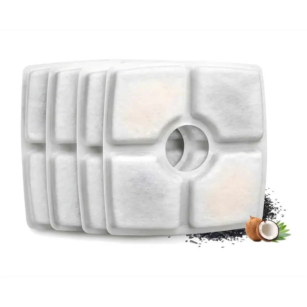 4 Pcs Pet Fountain Replacement Filter, 12.4 cm Square, Universal Fit for All Pet Fountains with Activated Carbon Technology - 7