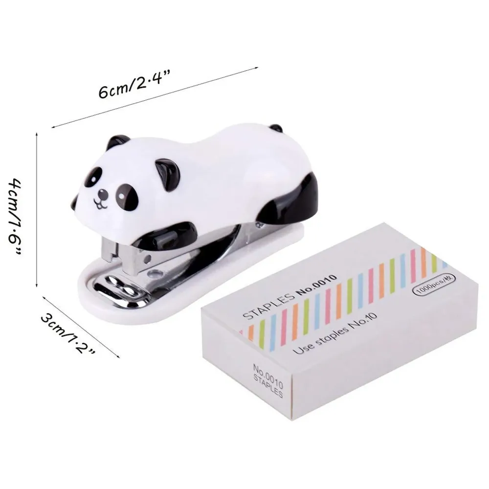 Cute Panda Cartoon Animal Mini Desktop Stapler, Home Stapler with 1000 Staples - 7