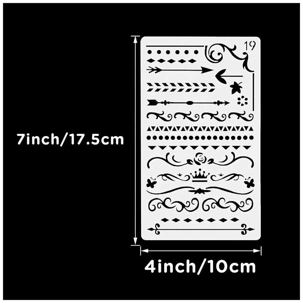 20 PCS Journal Stencil Plastic Planner Set for 4x7-inch Journal, Notebook, Diary, Scrapbook, and DIY Drawing Templates - 5