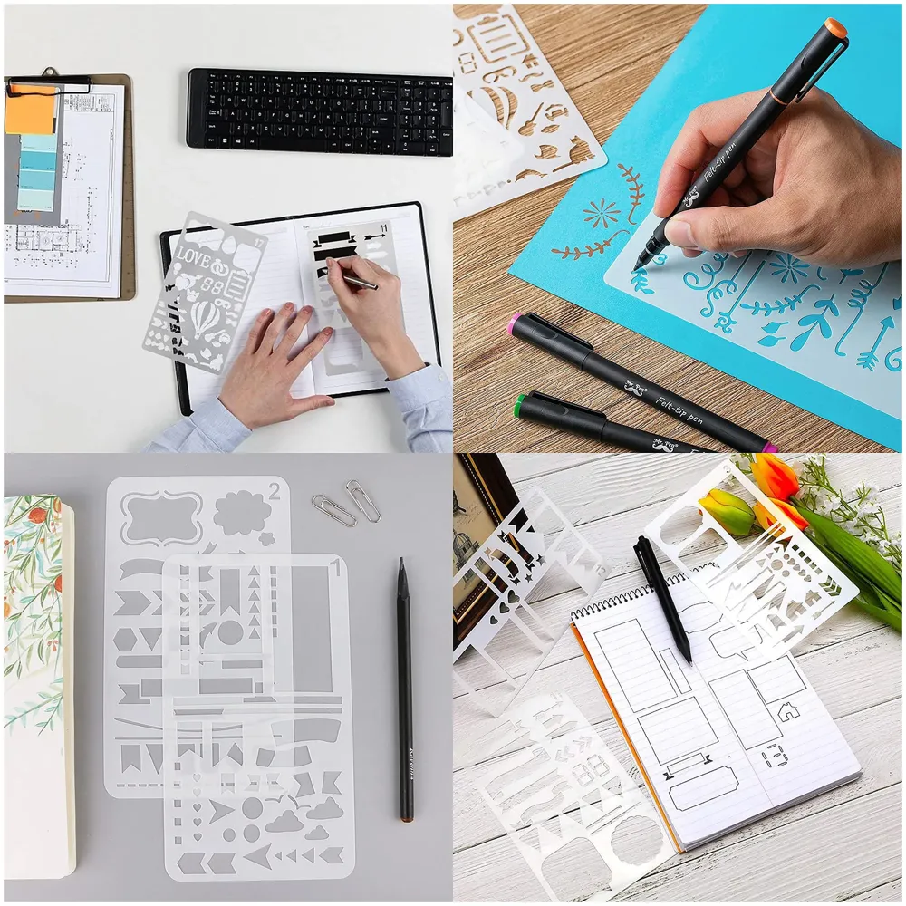 20 PCS Journal Stencil Plastic Planner Set for 4x7-inch Journal, Notebook, Diary, Scrapbook, and DIY Drawing Templates