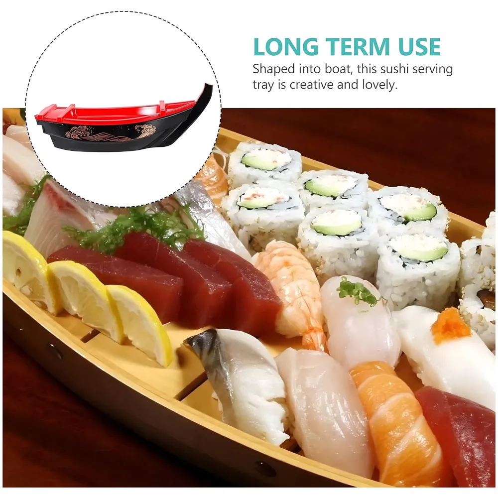 Large Japanese Sashimi Sushi Boat Plate Detachable Serving Tray for Restaurant Home Dining Decorative Dinnerware Party Hosting Display Boat, 50 cm - 8
