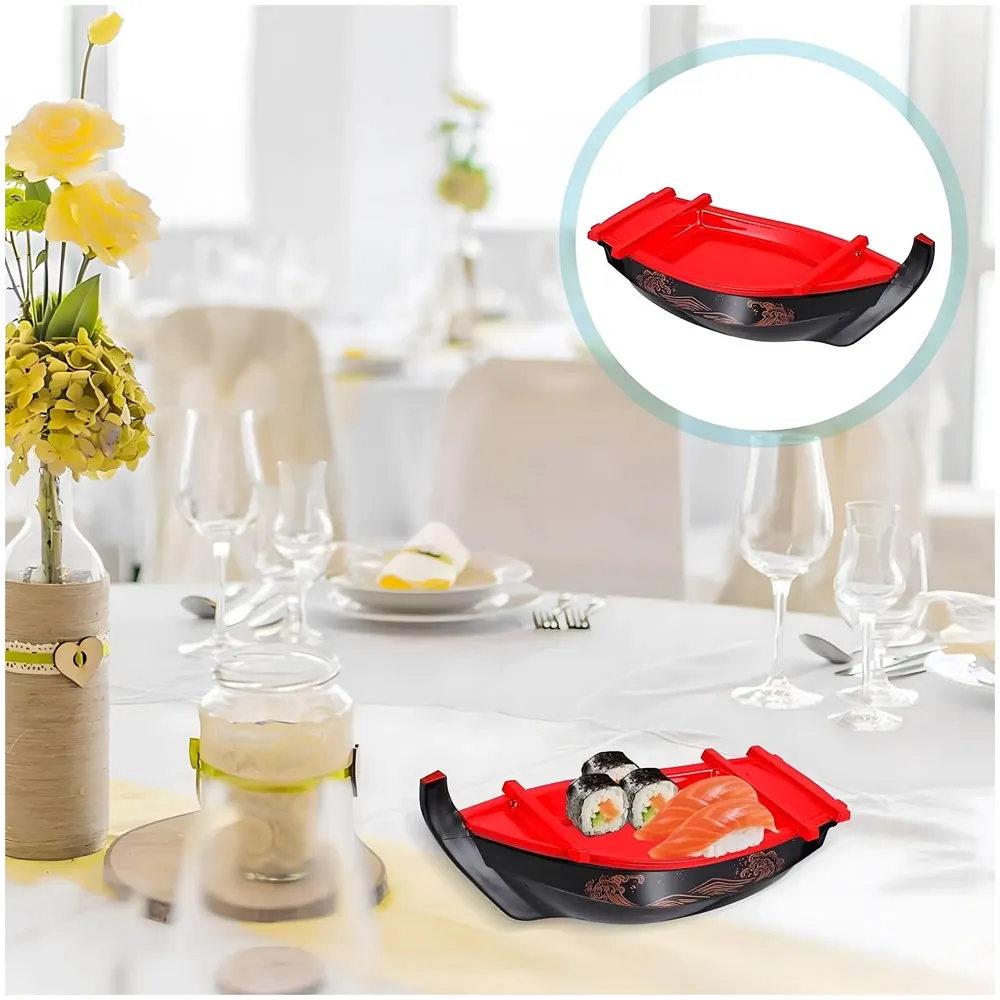 Large Japanese Sashimi Sushi Boat Plate Detachable Serving Tray for Restaurant Home Dining Decorative Dinnerware Party Hosting Display Boat, 50 cm - 9