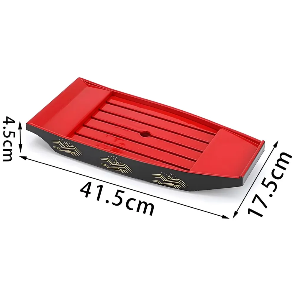 Medium Japanese Sashimi Sushi Boat Plate Detachable Serving Tray for Restaurant Home Dining Decorative Dinnerware Party Hosting Display Half Boat, 41 cm - 4