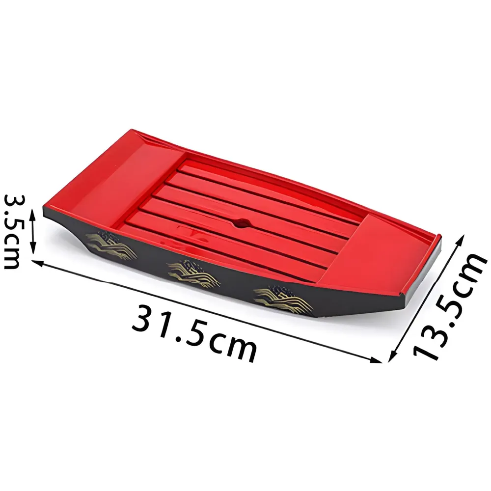 Japanese Sashimi Sushi Boat Plate Detachable Serving Tray for Restaurant Home Dining Decorative Dinnerware Party Hosting Display Half Boat, 31 cm x13.5cm - 3