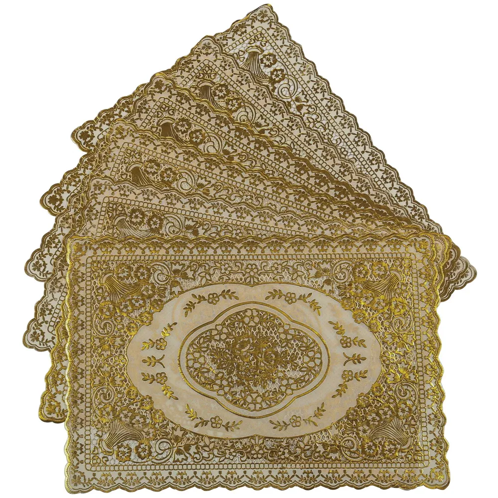 Table Mats Place Mats Dining Table Coffee Table Washable Heat Resistant Durable Non Slip Viny Soft Fabric Material. Pack of 6 (43 cm x 30 cm) Pattern I