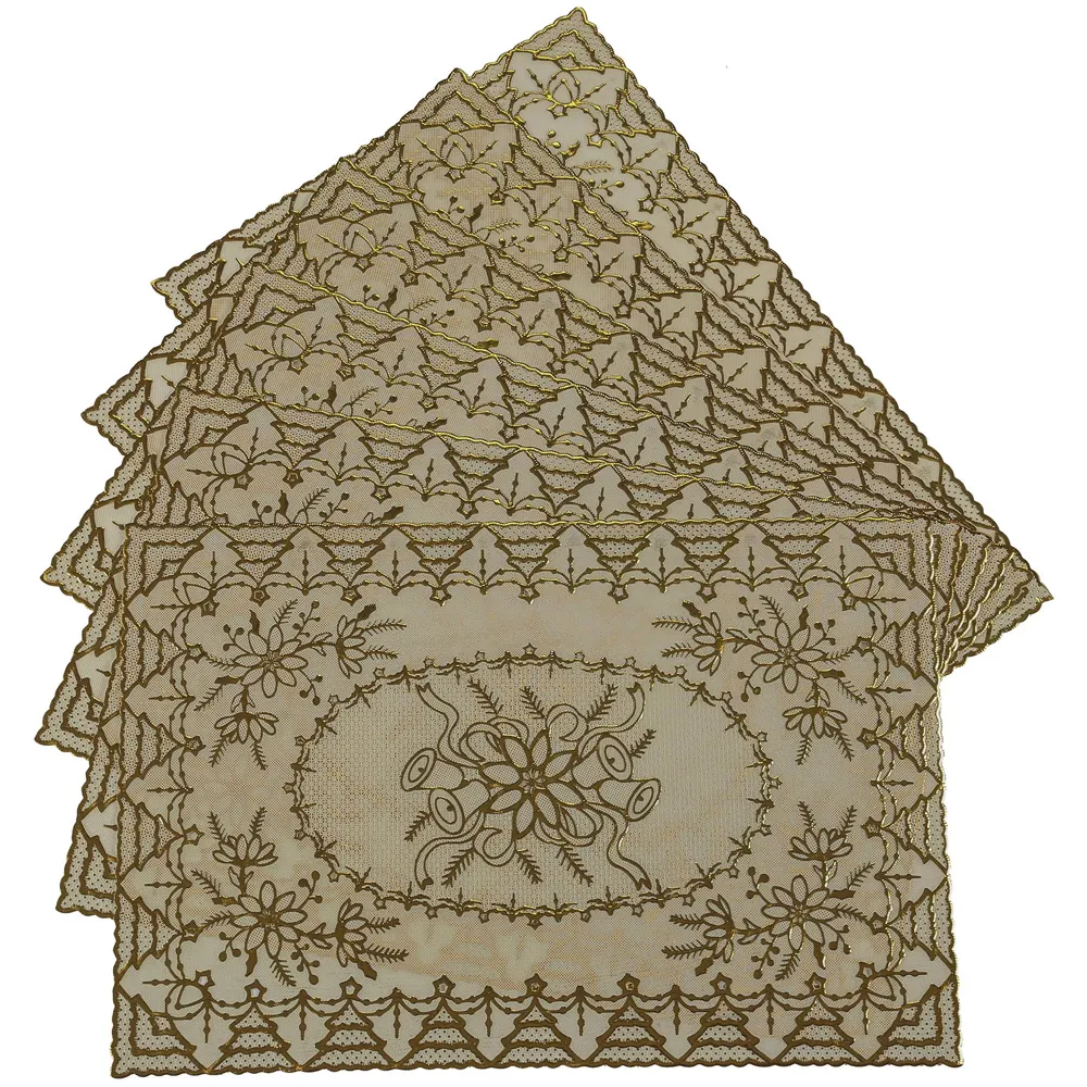 Table Mats Place Mats Dining Table Coffee Table Washable Heat Resistant Durable Non Slip Viny Soft Fabric Material. Pack of 6 (43 cm x 30 cm) Pattern J