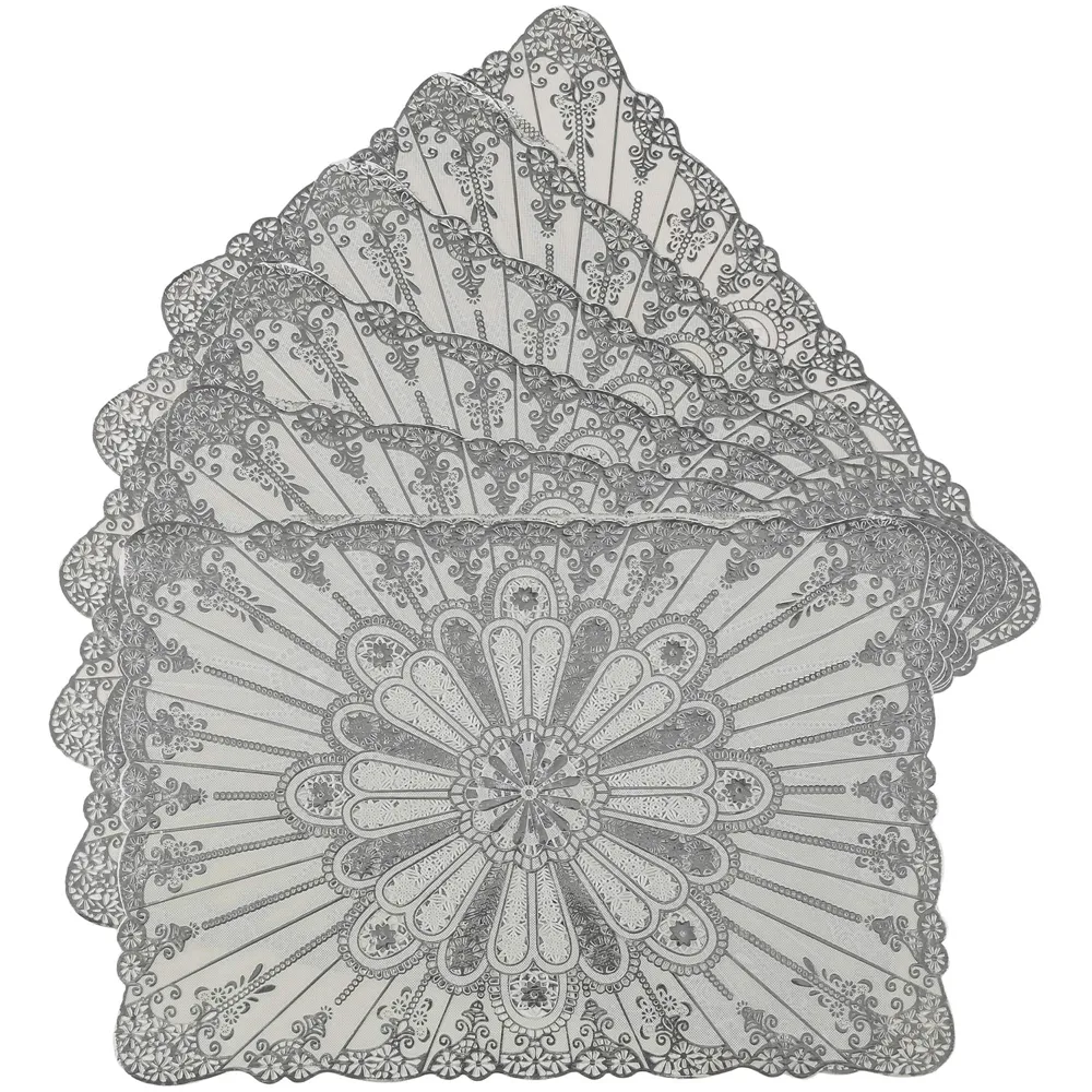 Table Mats Place Mats Dining Table Coffee Table Washable Heat Resistant Durable Non Slip Viny Soft Fabric Material. Pack of 6 (43 cm x 30 cm) Pattern K