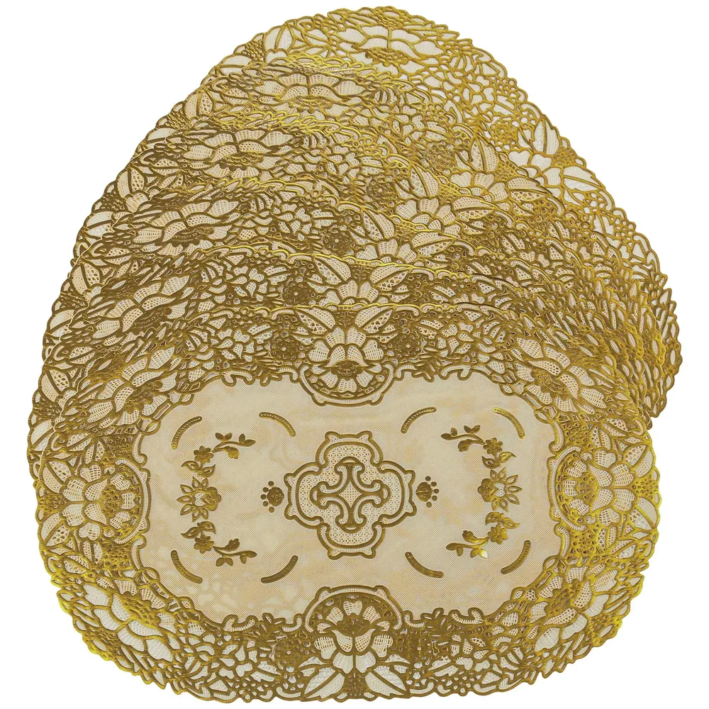 Table Mats Place Mats Dining Table Coffee Table Washable Heat Resistant Durable Non Slip Viny Soft Fabric Material. Pack of 6 (43 cm x 30 cm) Pattern B