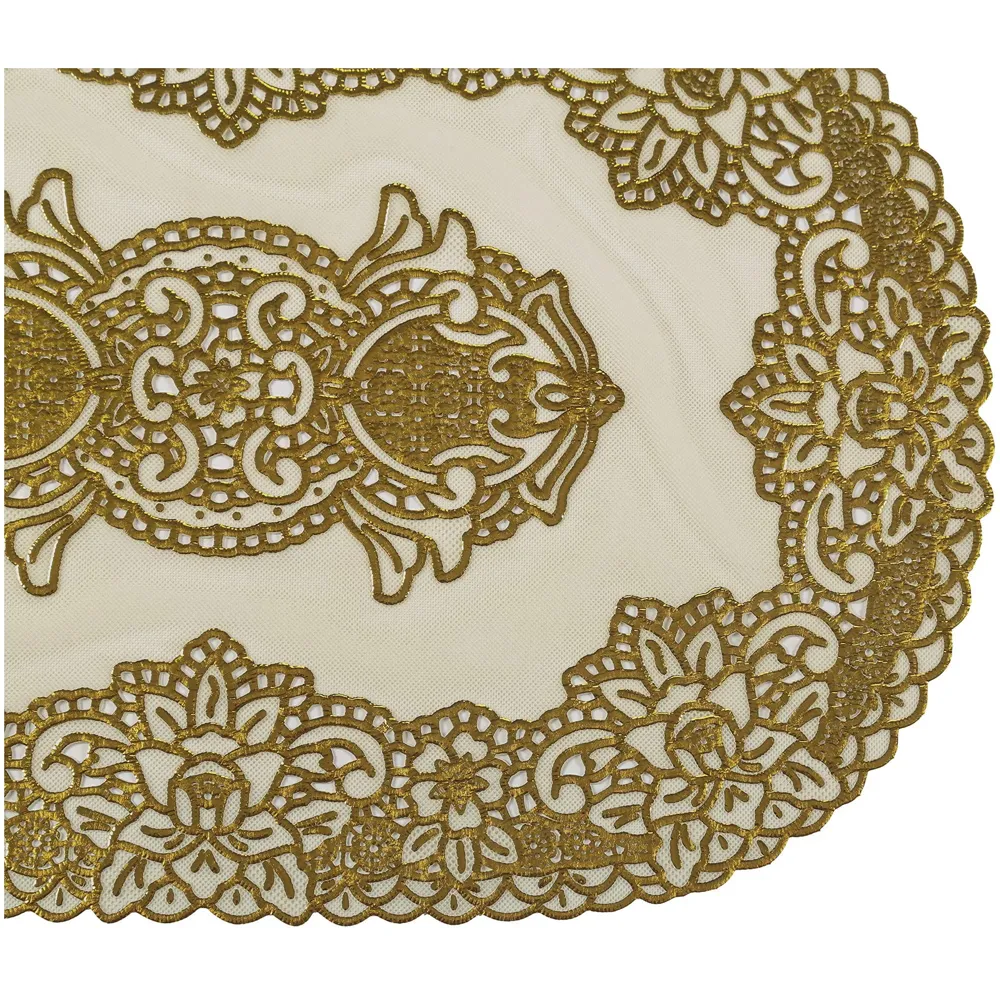 Table Mats Place Mats Dining Table Coffee Table Washable Heat Resistant Durable Non Slip Viny Soft Fabric Material. Pack of 6 (43 cm x 30 cm) Pattern D - 2