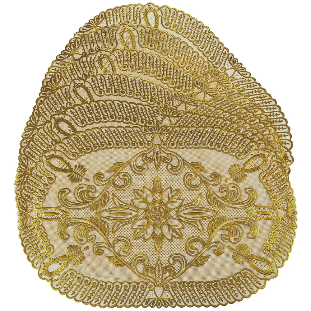 Table Mats Place Mats Dining Table Coffee Table Washable Heat Resistant Durable Non Slip Viny Soft Fabric Material. Pack of 6 (43 cm x 30 cm) Pattern E