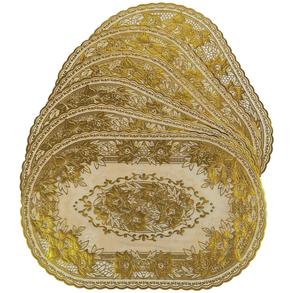 Table Mats Place Mats Dining Table Coffee Table Washable Heat Resistant Durable Non Slip Viny Soft Fabric Material. Pack of 6 (43 cm x 30 cm) Pattern F