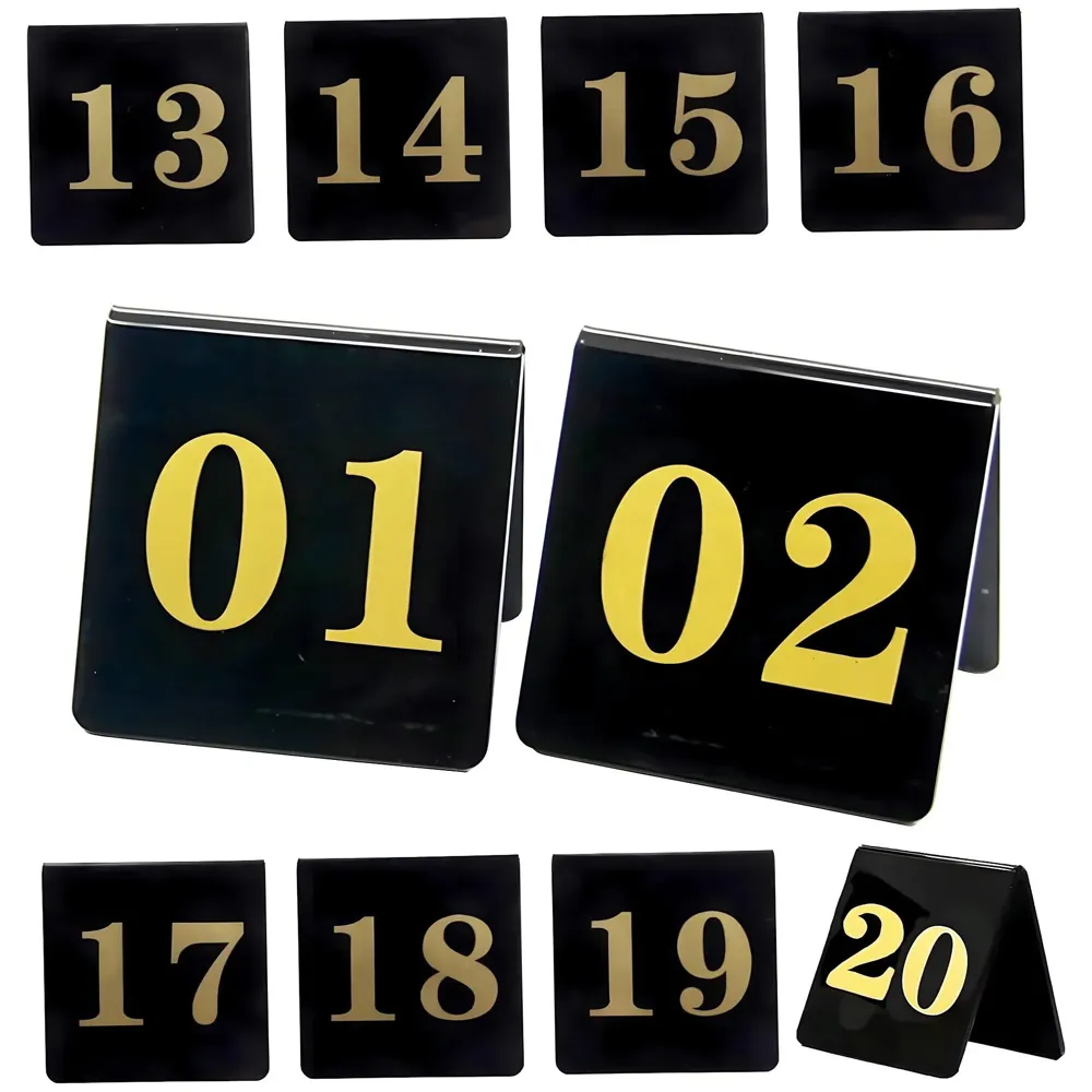 Table Number Set, Numbers 1-20, Tabletop Markers for Restaurants and Events