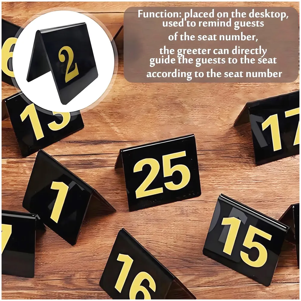 Table Number Set, Numbers 1-20, Tabletop Markers for Restaurants and Events - 2