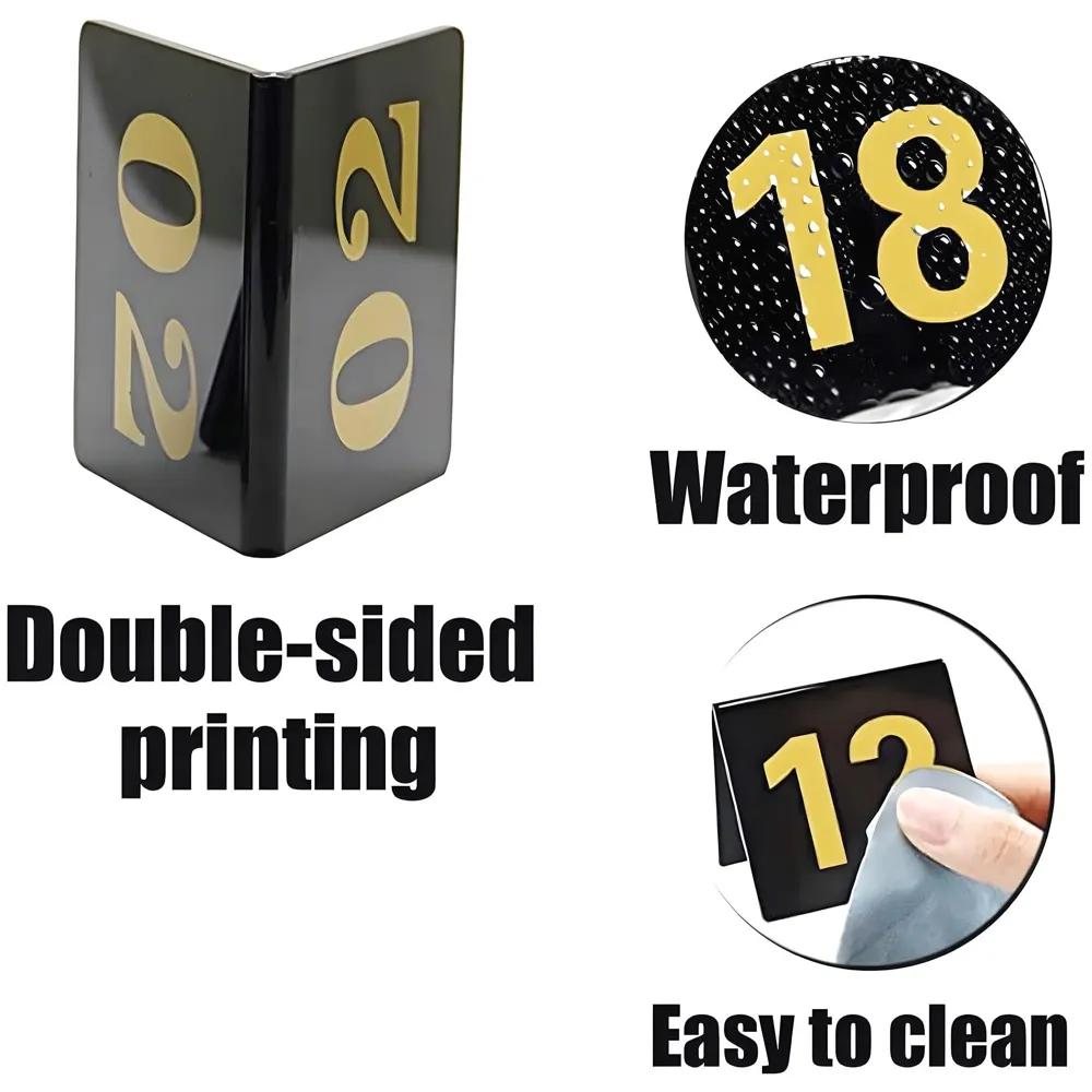 Table Number Set, Numbers 1-20, Tabletop Markers for Restaurants and Events - 4
