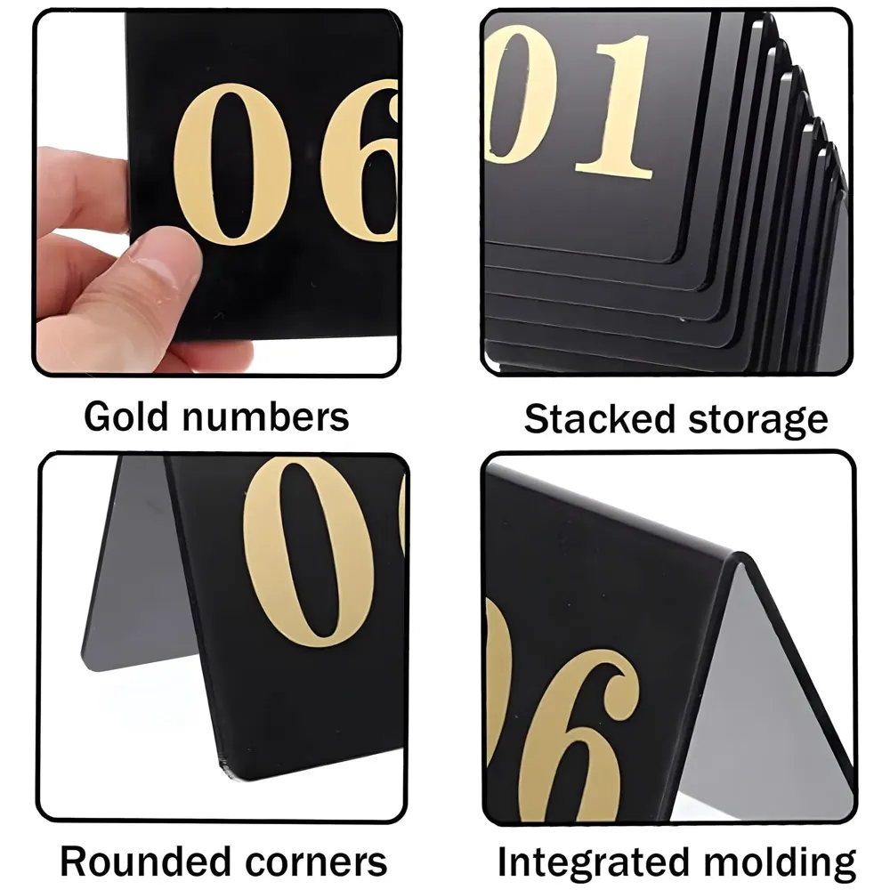 Table Number Set, Numbers 1-20, Tabletop Markers for Restaurants and Events - 6