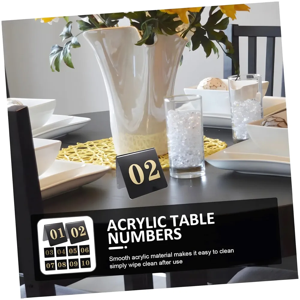 Table Number Set, Numbers 1-20, Tabletop Markers for Restaurants and Events - 7