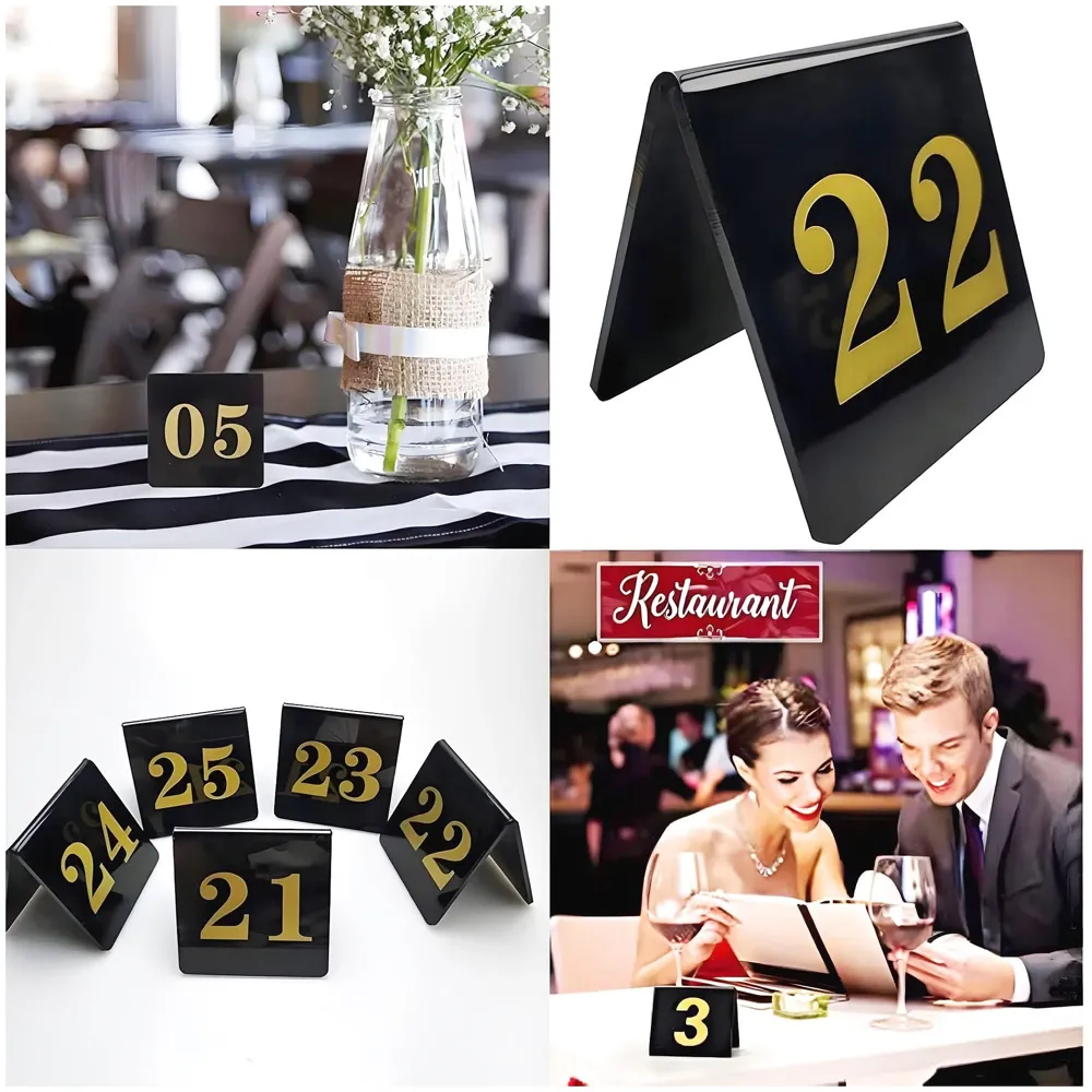 Table Number Set, Numbers 1-20, Tabletop Markers for Restaurants and Events - 9