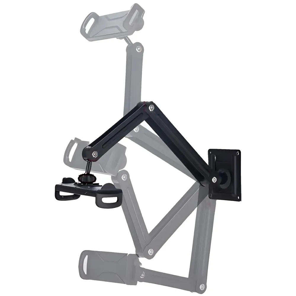 2 Arms Adjustable Wall Mount Phone and Tablet Stand Holder, Black (Upto 13 Inch Tablets), for Home Shops Commercial Spaces