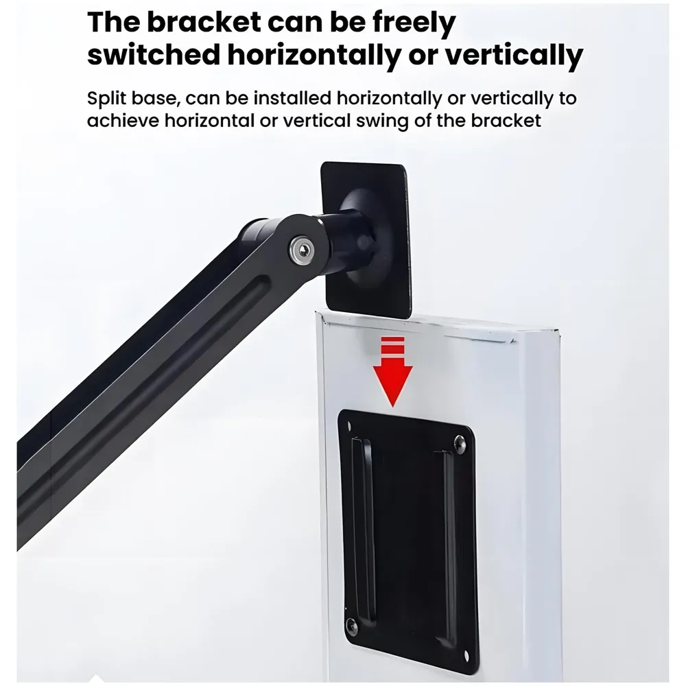 2 Arms Adjustable Wall Mount Phone and Tablet Stand Holder, Black (Upto 13 Inch Tablets), for Home Shops Commercial Spaces