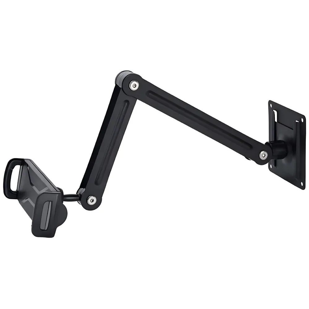 2 Arms Adjustable Wall Mount Phone and Tablet Stand Holder, Black (Upto 13 Inch Tablets), for Home Shops Commercial Spaces