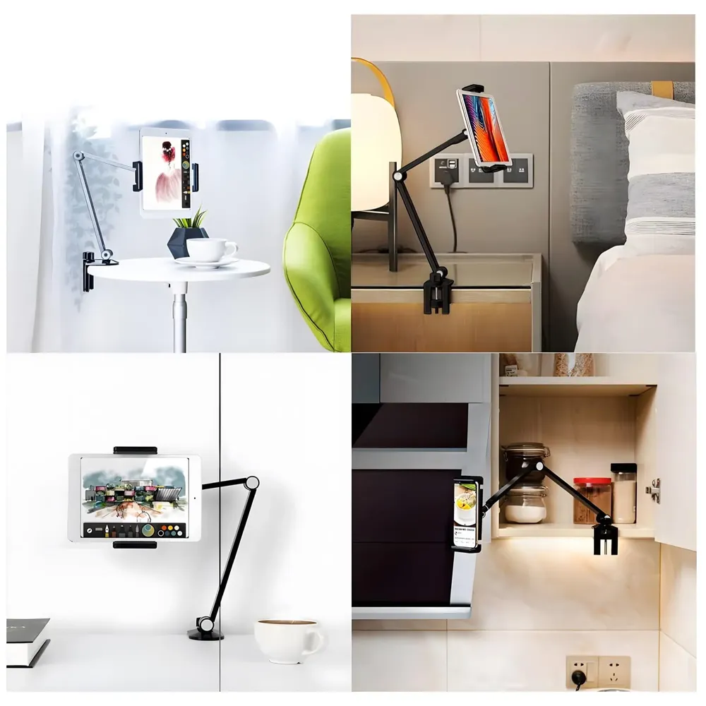 Desk Mount Tablet Holder for Phones and Tablets 4.7inch - 13 inches for Home Office Shops Cafes Commercial uses Table Mount Shelf Mount Tablet Bracket.