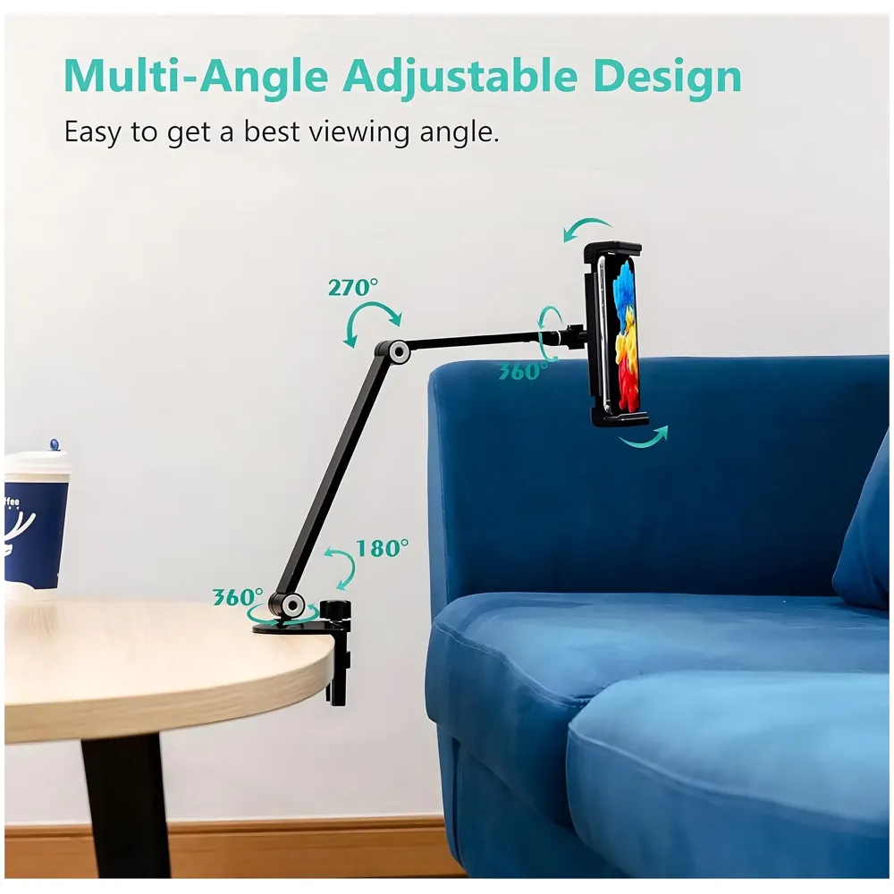 Desk Mount Tablet Holder for Phones and Tablets 4.7inch - 13 inches for Home Office Shops Cafes Commercial uses Table Mount Shelf Mount Tablet Bracket.
