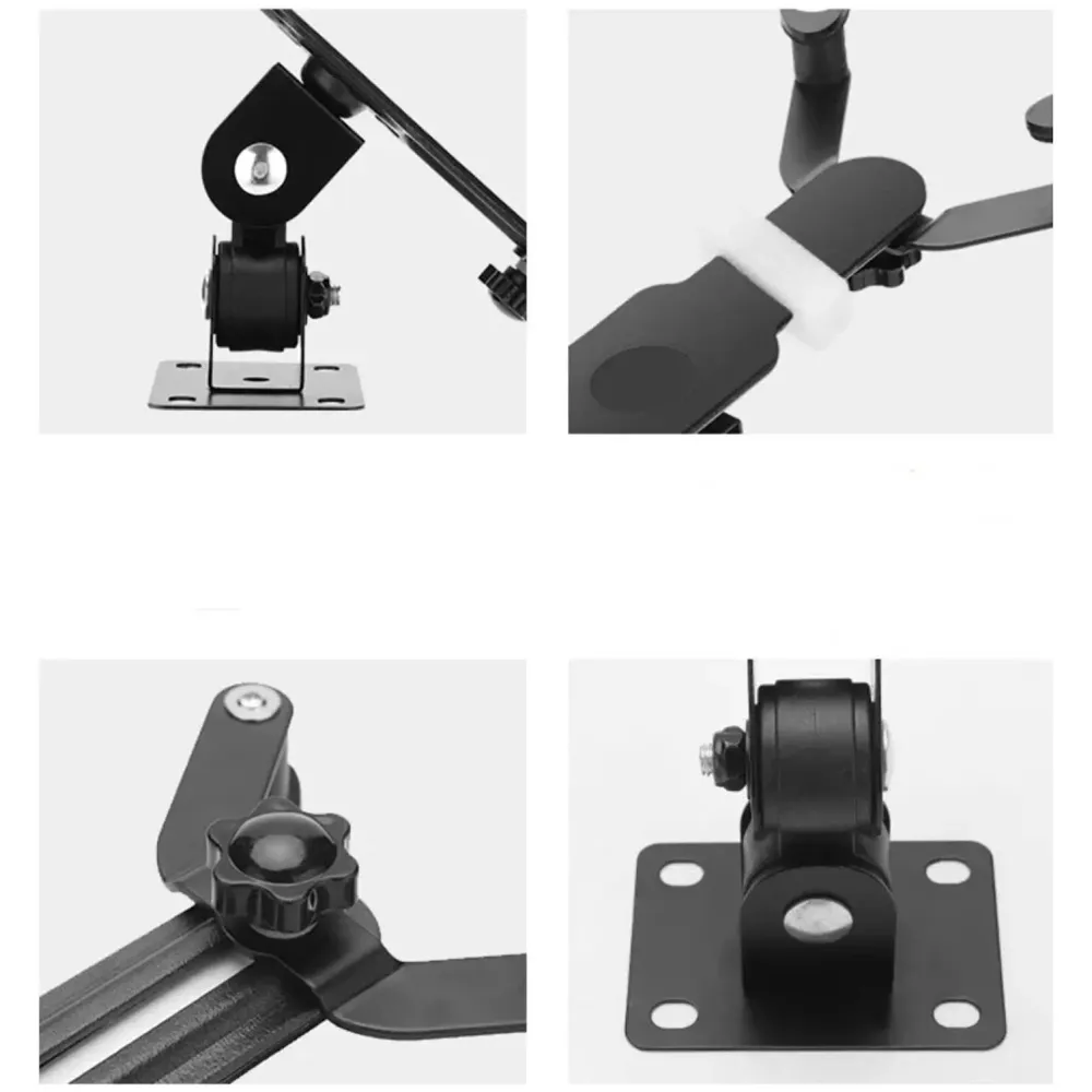 Adjustable Wall Mount Phone and Tablet Stand Holder, Black (Upto 13 Inch Tablets)