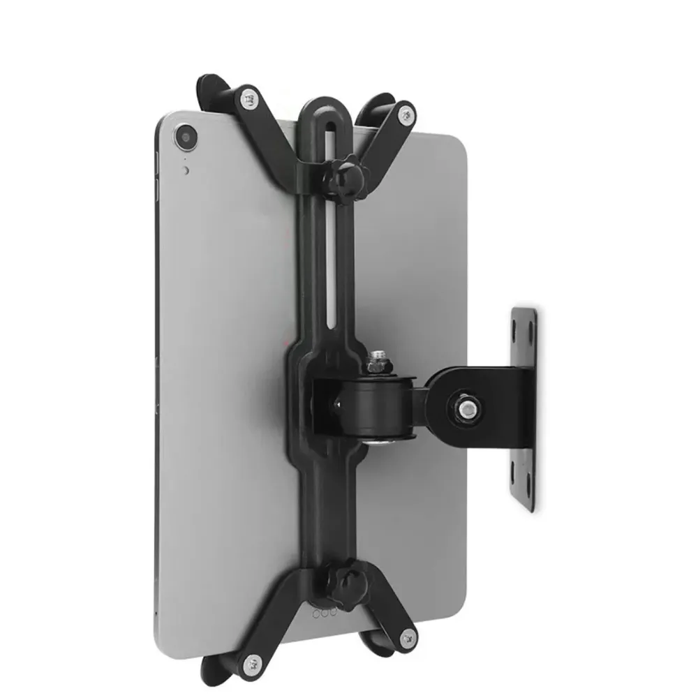 Adjustable Wall Mount Phone and Tablet Stand Holder, Black (Upto 13 Inch Tablets)