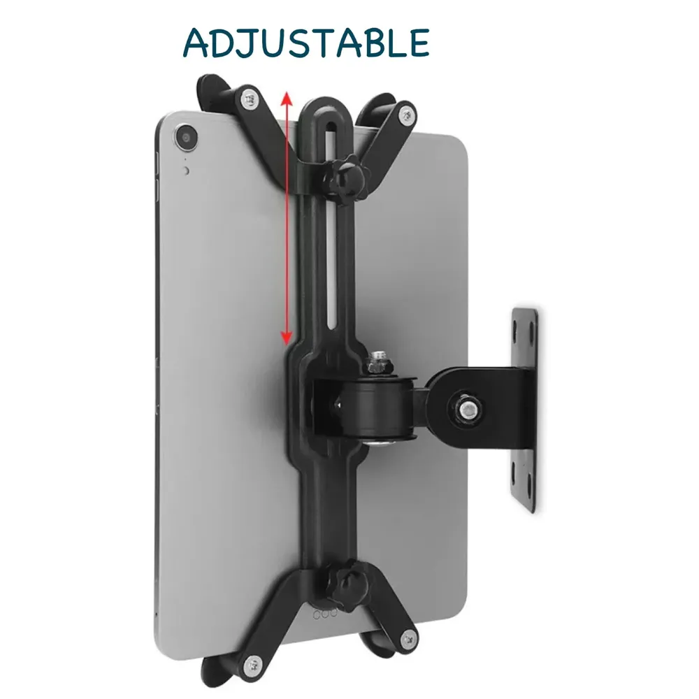 Adjustable Wall Mount Phone and Tablet Stand Holder, Black (Upto 13 Inch Tablets)