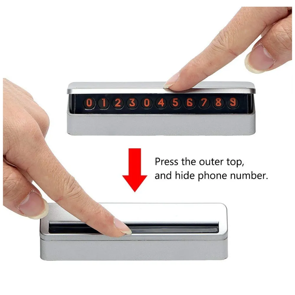 Temporary Parking Card,Creative Reversible Hidden Mobile Phone Number Plate for Automotive Interior Accessories - 5