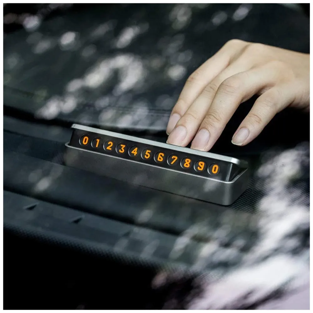 Temporary Parking Card,Creative Reversible Hidden Mobile Phone Number Plate for Automotive Interior Accessories