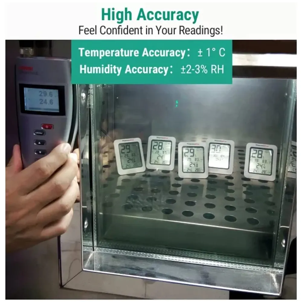 Thermopro TP50 Digital Hygrometer Indoor Thermometer Humidity Meter Room Thermometer with Temperature and Humidity Monitor Mini Hygrometer Thermometer White