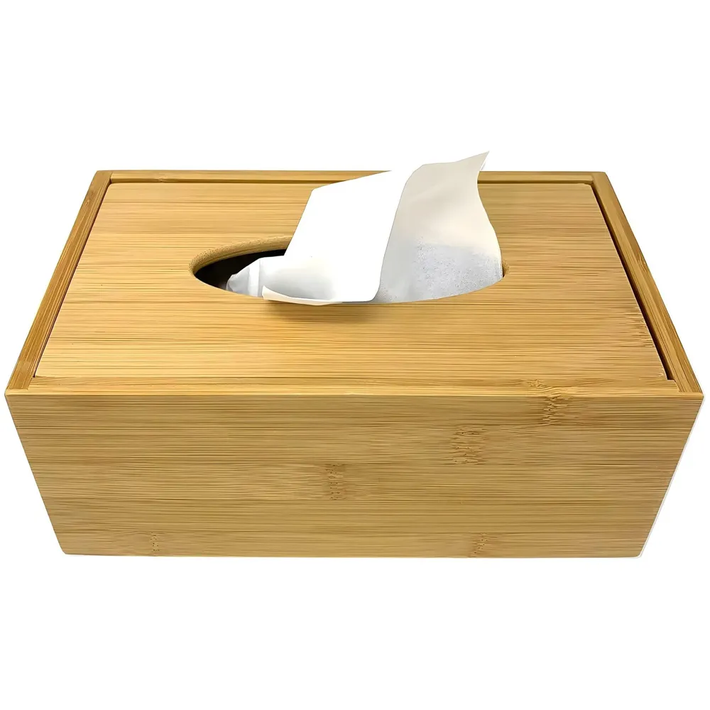 Original Bamboo Tissue Box – Stylish, Durable, and Magnetic Tissue Box Holder for Home, Office, Car, Bedroom, Bathroom, and Dining Room, – 24cm x 11.5cm x 9cm