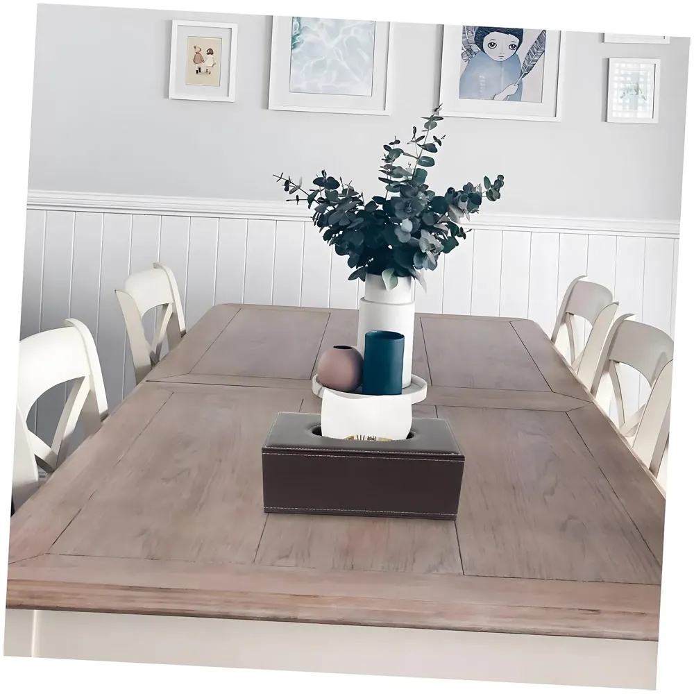 Faux Leather Tissue Box – Stylish, Durable, and Magnetic Tissue Box Holder for Home, Office, Car, Bedroom, Bathroom, and Dining Room, Brown – 24 cm x 11.5cm x 9cm