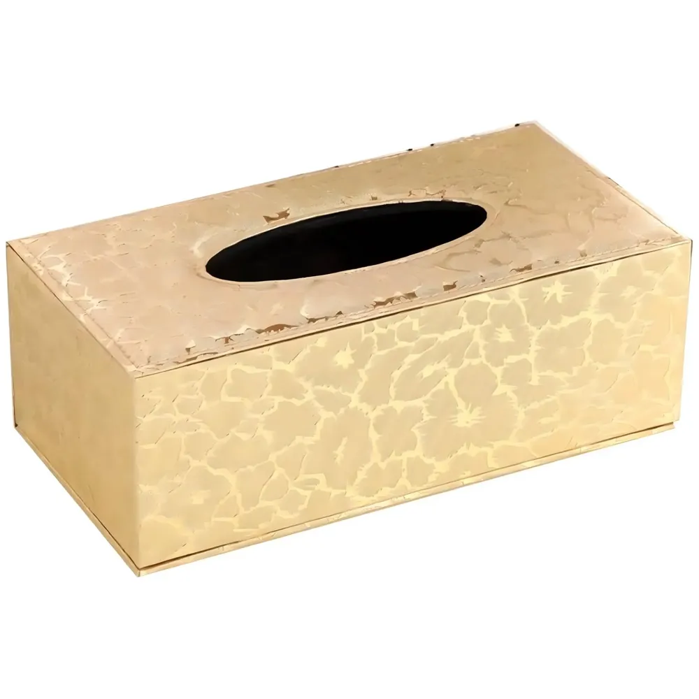 Gold Faux Leather Tissue Box – Stylish, Durable, and Magnetic Tissue Box Holder for Home, Office, Car, Bedroom, Bathroom, and Dining Room, – 24 cm x 11.5cm x 9cm