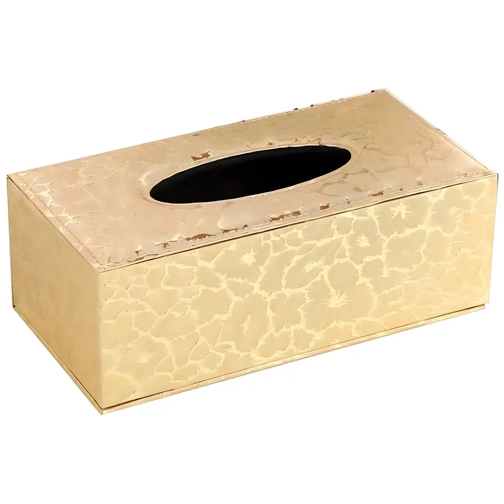 Gold Faux Leather Tissue Box – Stylish, Durable, and Magnetic Tissue Box Holder for Home, Office, Car, Bedroom, Bathroom, and Dining Room, – 24 cm x 11.5cm x 9cm