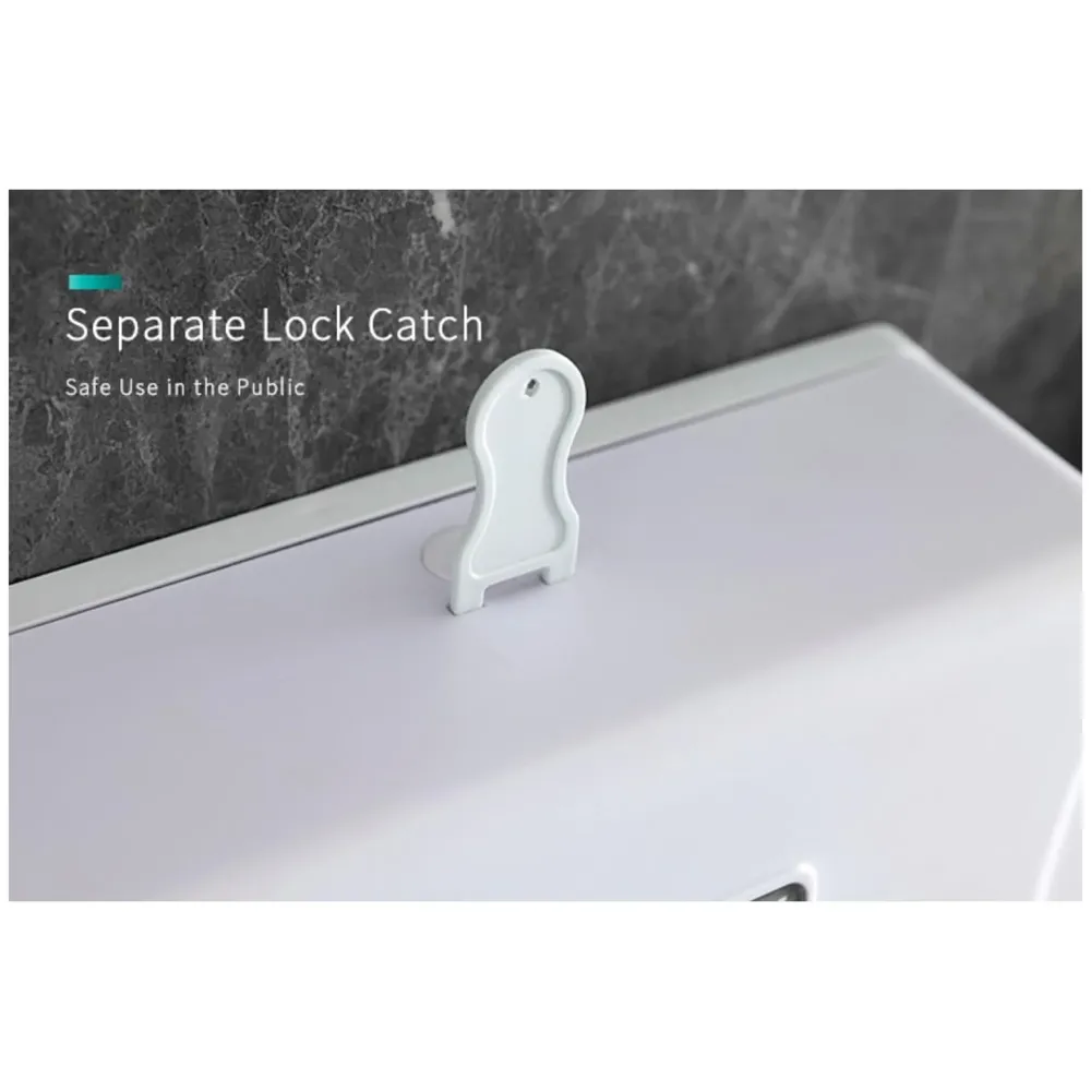 Wall-Mounted Tissue Paper Dispenser, High-Impact ABS Napkin & Paper Towel Holder with Locking Key, Window Refill Design for Bathroom, Kitchen, Home & Office (26 x 21 x 10 cm) - 8