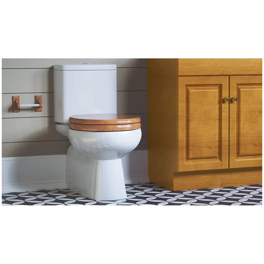 Wood Seat Cover For Commode Wooden MDF Wood With Laminate SeatCover Water Proof Comfortable With Metal Hinges Maple Wood