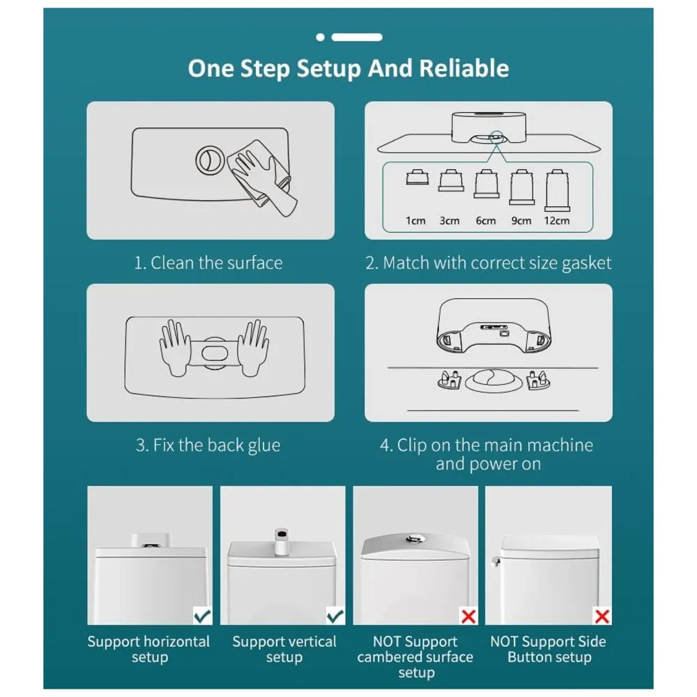 Automatic Toilet Flusher Touchless Toilet Flush Kit Toilet Flusher Replacement Kit for Most Homes and Public Toilets with Infrared Sensor, Rechargeable USB Charging and IPX6 Waterproof - 4