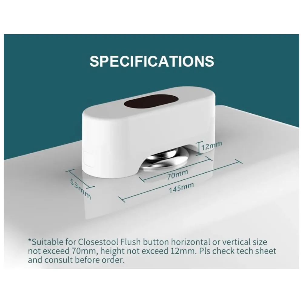 Automatic Toilet Flusher Touchless Toilet Flush Kit Toilet Flusher Replacement Kit for Most Homes and Public Toilets with Infrared Sensor, Rechargeable USB Charging and IPX6 Waterproof - 5