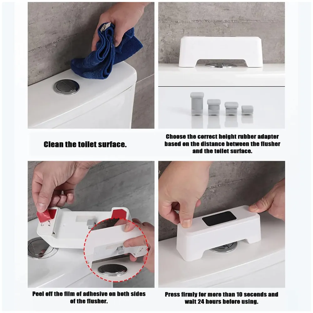 Automatic Toilet Flusher Touchless Toilet Flush Kit Toilet Flusher Replacement Kit for Most Homes and Public Toilets with Infrared Sensor, Rechargeable USB Charging and IPX6 Waterproof - 6