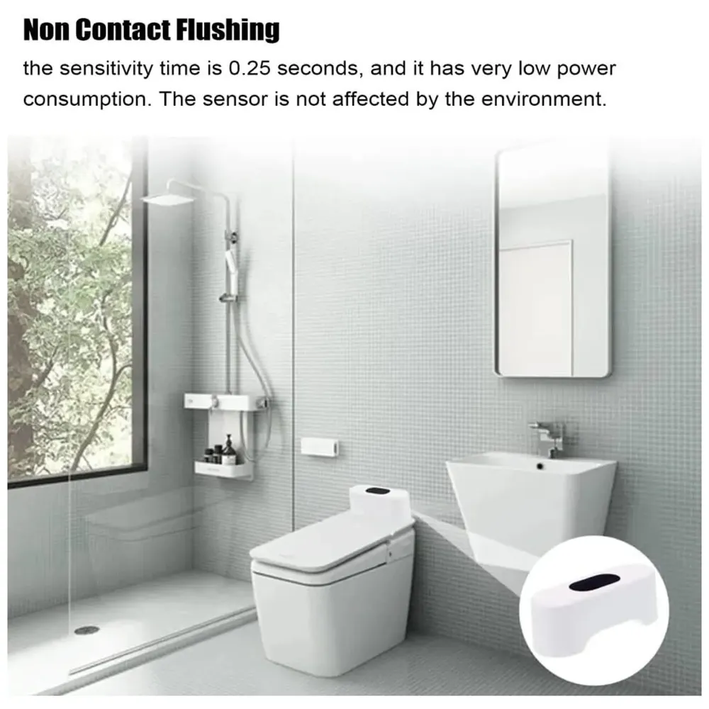 Automatic Toilet Flusher Touchless Toilet Flush Kit Toilet Flusher Replacement Kit for Most Homes and Public Toilets with Infrared Sensor, Rechargeable USB Charging and IPX6 Waterproof - 7