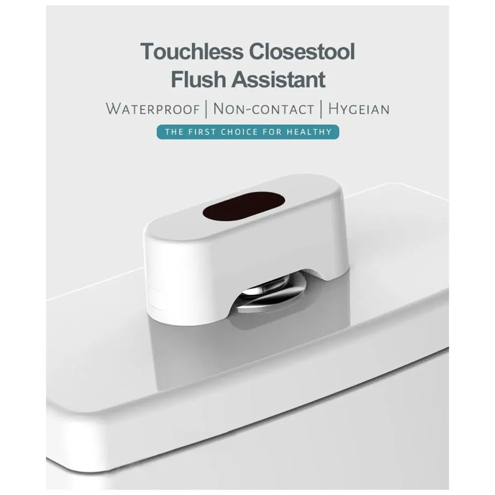 Automatic Toilet Flusher Touchless Toilet Flush Kit Toilet Flusher Replacement Kit for Most Homes and Public Toilets with Infrared Sensor, Rechargeable USB Charging and IPX6 Waterproof - 9