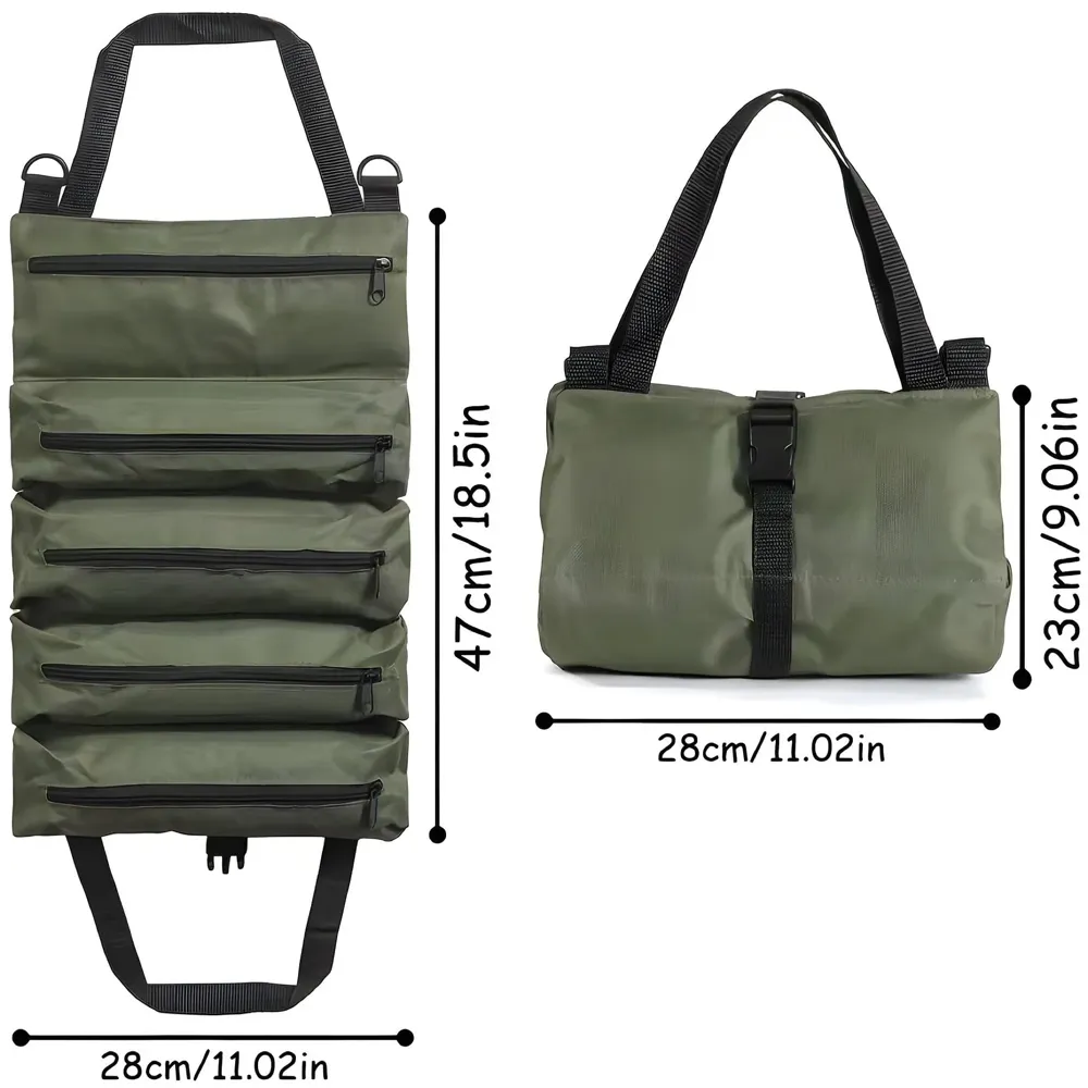 Tool Bag Roll up Storage For Working Tools Hardware Organizer For Professionals Portable 47cm x 28cm - 3