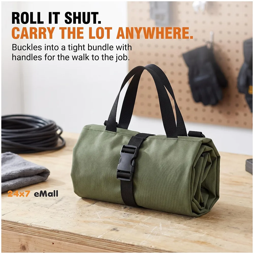 Tool Bag Roll up Storage For Working Tools Hardware Organizer For Professionals Portable 47cm x 28cm Premium