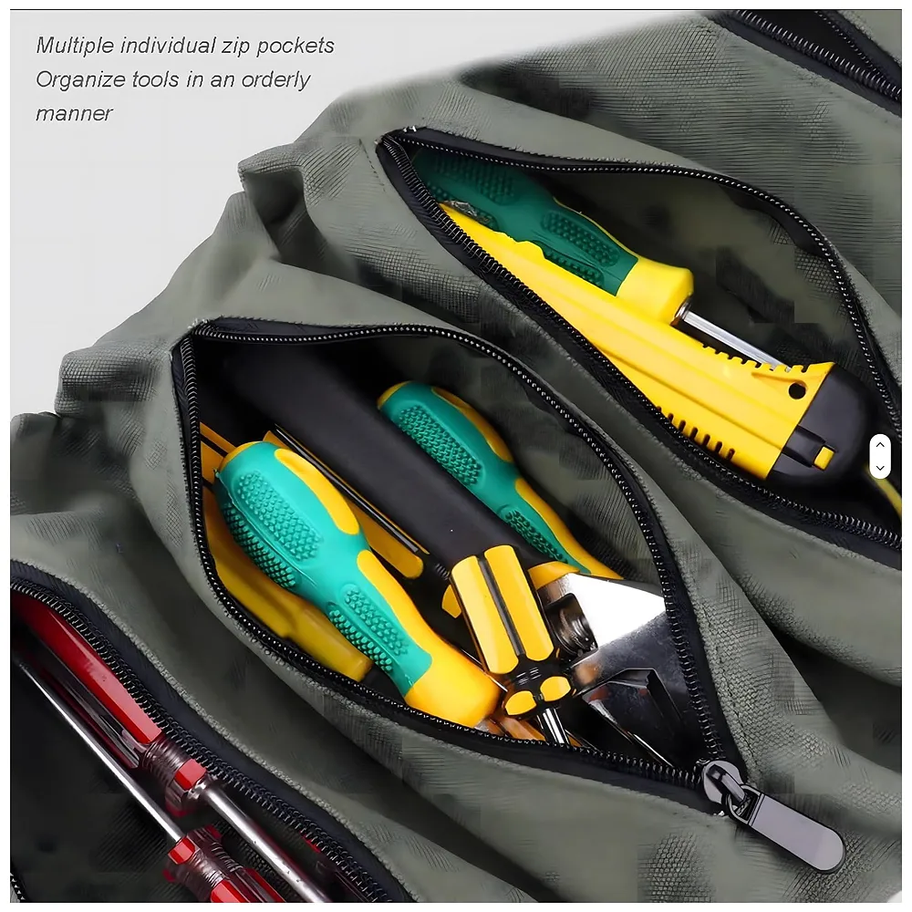 Tool Bag Roll up Storage For Working Tools Hardware Organizer For Professionals Portable 47cm x 28cm Premium