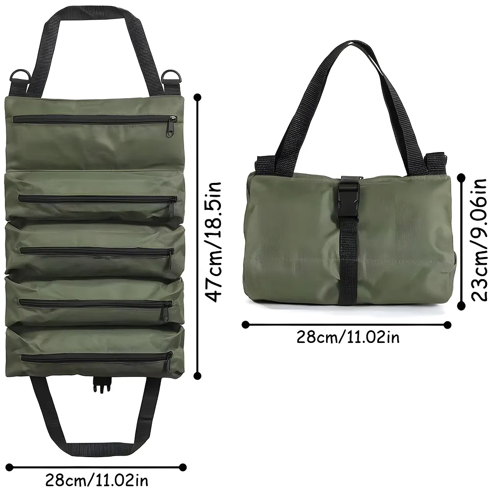Tool Bag Roll up Storage For Working Tools Hardware Organizer For Professionals Portable 47cm x 28cm